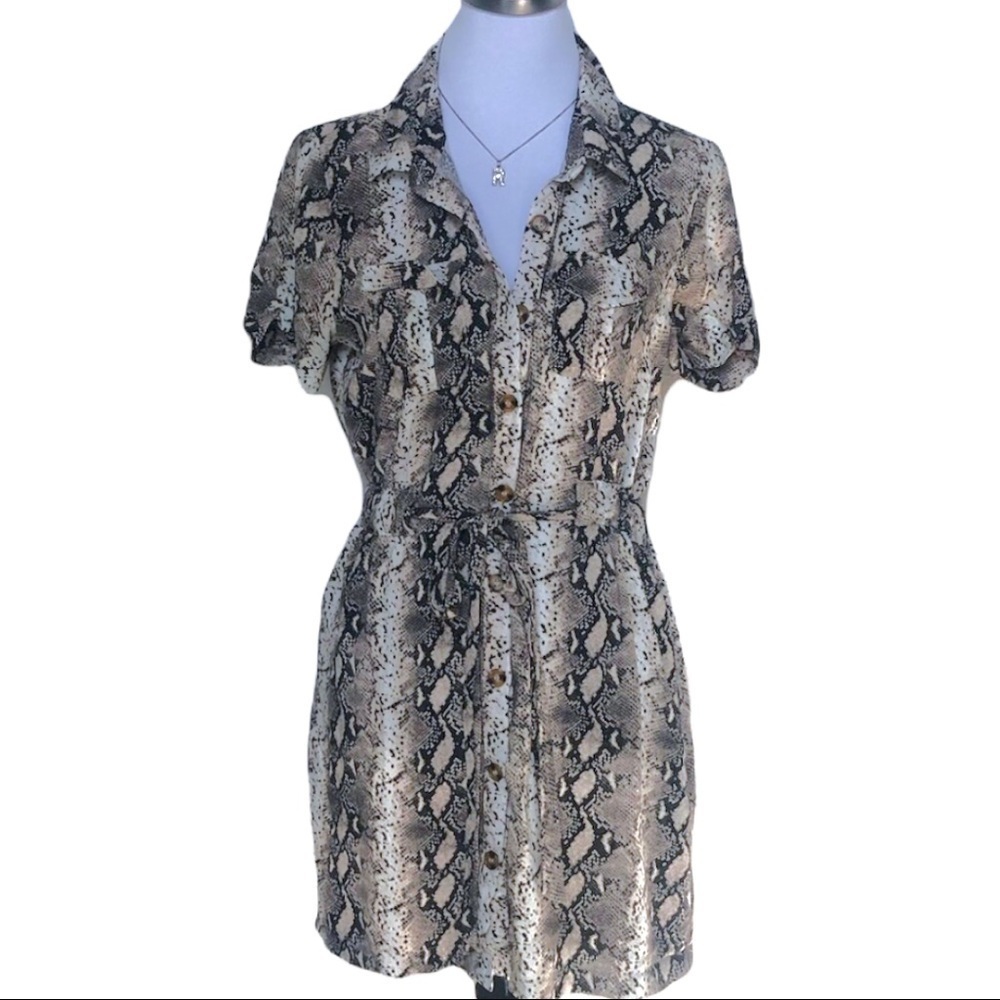 ⚫️ STELLA TWEED SNAKE PRINT DRESS WITH BELT